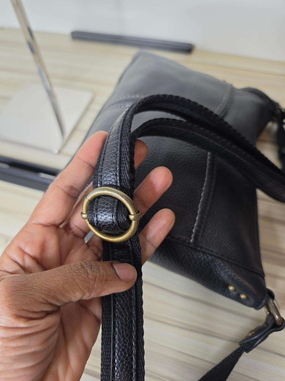The Sak Black Leather Crossbody with Front Pocket - Picture 5 of 8